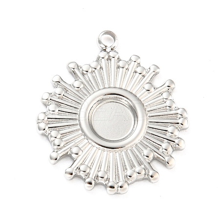 Non-Tarnish 304 Stainless Steel Pendant Cabochon Settings STAS-P333-04P-1
