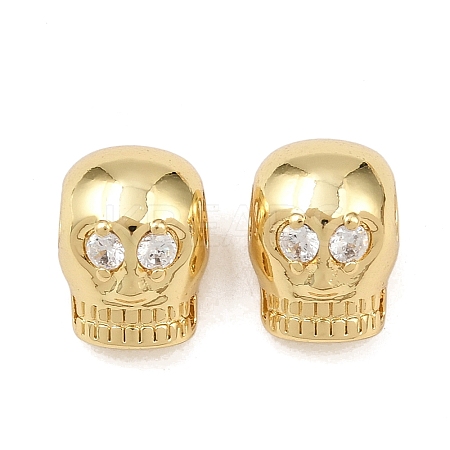 Brass Cubic Zirconia European Beads KK-L251-63G-1