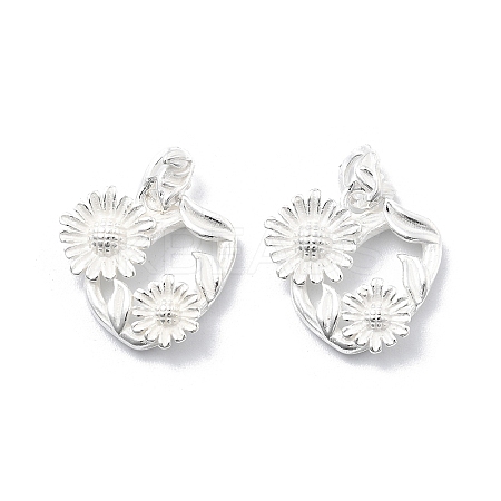 925 Sterling Silver Flower Charms STER-D302-08C-S-1