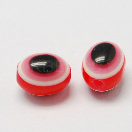 Oval Evil Eye Resin Beads RESI-R160-6x8-05-1