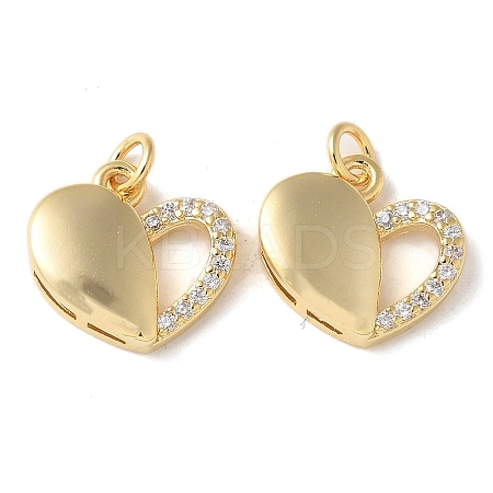 Brass Micro Pave Clear Cubic Zirconia Pendants KK-Q031-44G-08-1