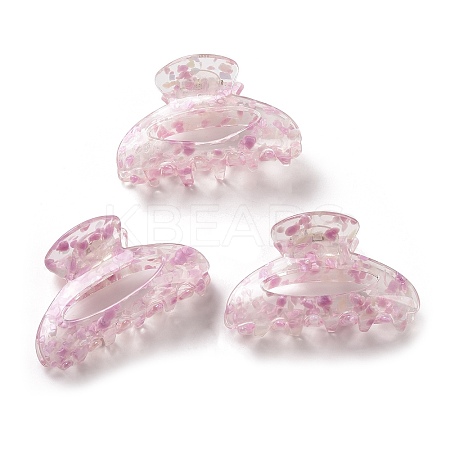 Transparent Floral Pattern Acrylic Claw Hair Clips PW23031332736-1
