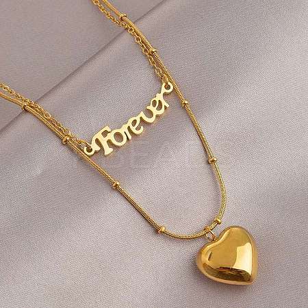 316 Surgical Stainless Steel Double Layer Necklaces LS-NJEW-P324-03B-G-1