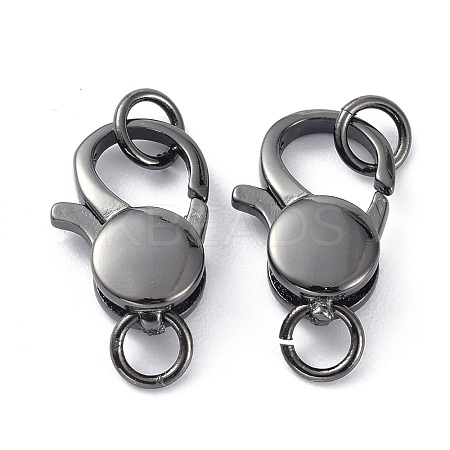 Brass Lobster Claw Clasps KK-B046-04EB-1