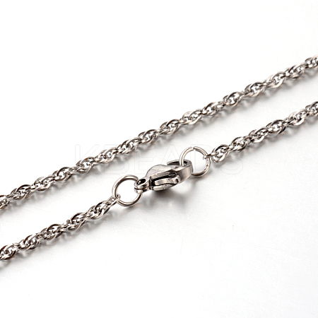 Tarnish Resistant 304 Stainless Steel Rope Chain Necklaces LS-STAS-M174-011P-A-1