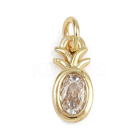 Fruits Brass Micro Pave Cubic Zirconia Charms KK-Z123-21G-01-1
