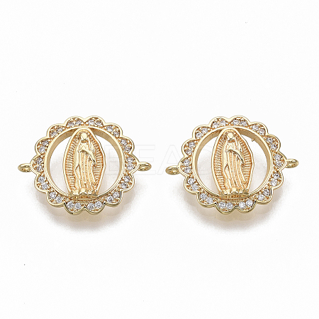 Brass Micro Pave Clear Cubic Zirconia Links/Connercots LS-KK-R126-034-NF-1
