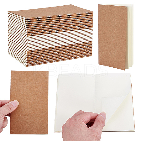 Kraft Paper Blank Notebooks DIY-WH0899-830A-1