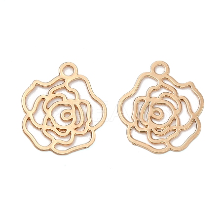 Long-Lasting Plated Brass Filigree Pendants KK-K336-32KCG-1