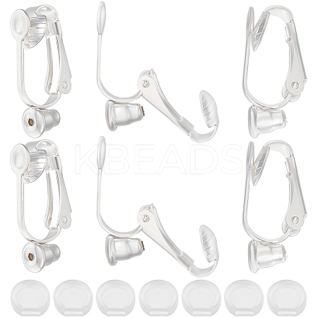 10Pcs 304 Stainless Steel Clip-on Earring Converters Findings FIND-BBC0003-27-1