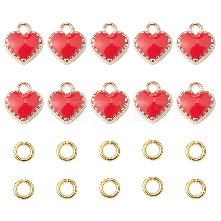 Heart Alloy Enamel Charms ENAM-YW0002-85A-1