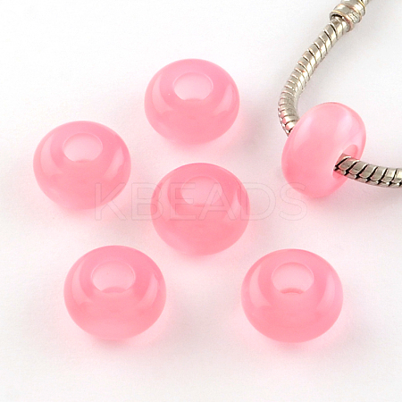 Imitation Cat Eye Resin European Beads RPDL-S001-09-1