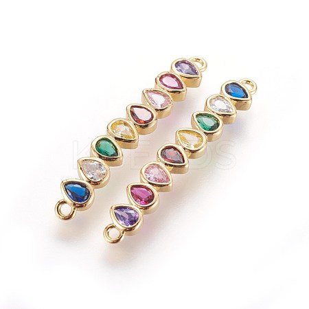 Brass Micro Pave Cubic Zirconia Links ZIRC-L076-006G-NR-1