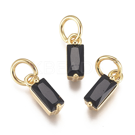 Brass Micro Pave Cubic Zirconia Charms ZIRC-F111-03G-04-1