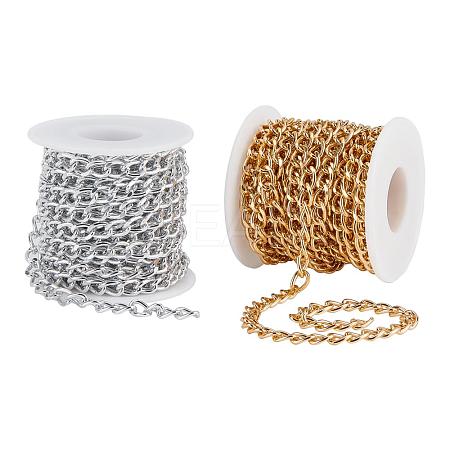 5M 2 Colors Aluminium Twisted Curb Chains CHA-PH0001-03-1