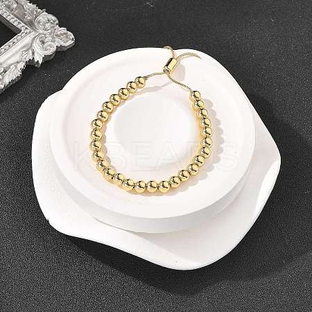 Rack Plating Brass Round Beaded Slider Bracelet for Women LS-BJEW-B066-01A-01-1
