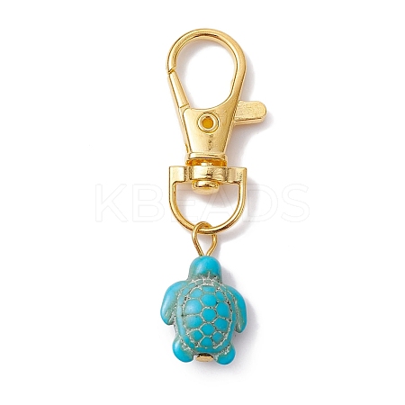 Synthetic Turquoise Tortoise Pendant Decorations HJEW-JM01354-01-1