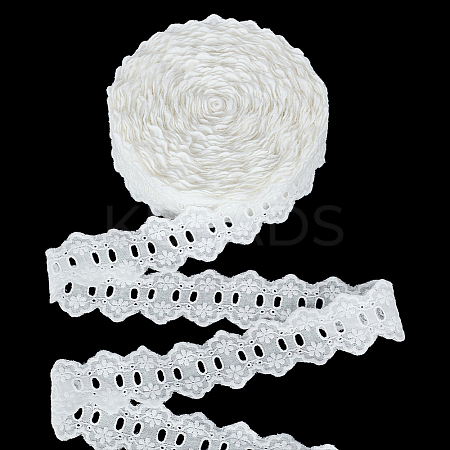 Cotton Flower Lace Ribbon OCOR-WH0105-067B-1