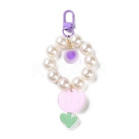 Flower Acrylic Pendant Decorations HJEW-F019-04-1