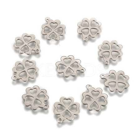 Tarnish Resistant 304 Stainless Steel Clover Charms Pendants X-STAS-M004-01-1