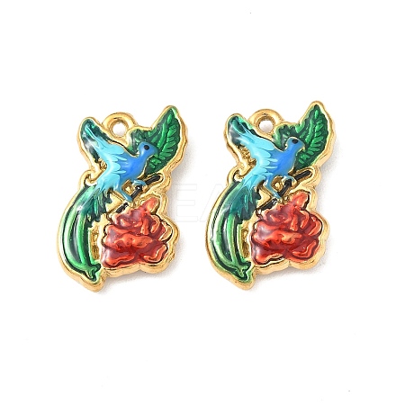 304 Stainless Steel Enamel Pendants STAS-I346-39G-1