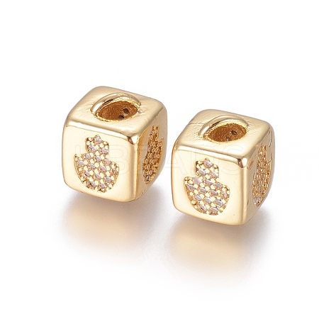 Brass Micro Pave Cubic Zirconia Beads ZIRC-G162-16G-17-1