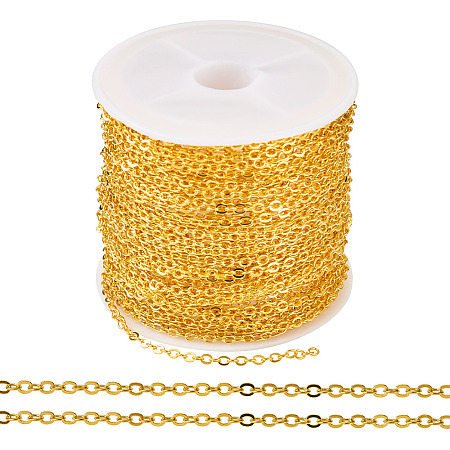 Brass Coated Iron Flat Cable Chains CH-TAC0007-02G-1