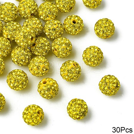 30Pcs Polymer Clay Rhinestone Beads RB-YW0001-26B-1