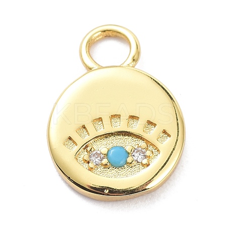 Brass Micro Pave Cubic Zirconia Pendants ZIRC-P085-17G-1