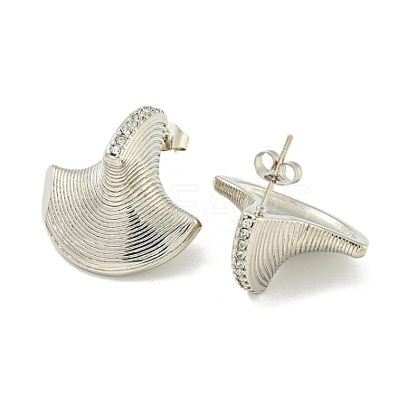 304 Stainless Steel with Rhinestone Stud Earrings for Women EJEW-G401-03P-01-1