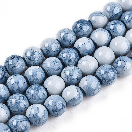 Baking Paint Glass Beads Strands DGLA-N003-10mm-C07-1