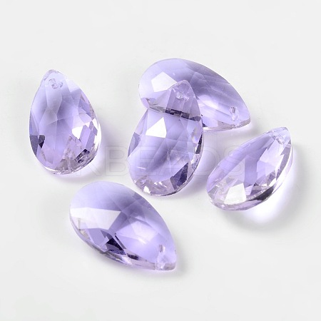 Faceted Teardrop Glass Pendants GLAA-O008-B09-1