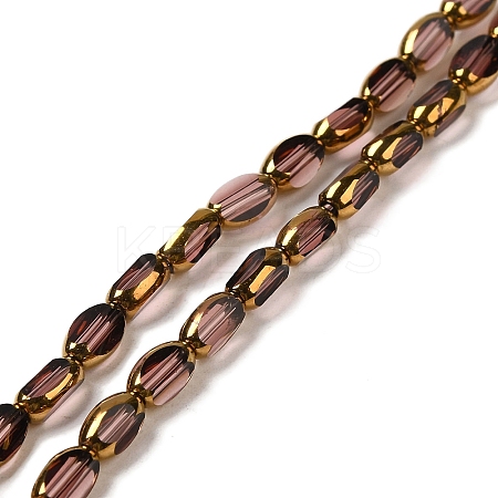 Electroplate Transparent Glass Beads Strands EGLA-Q127-A01-01D-1