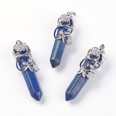 Natural Lapis Lazuli Big Pointed Pendants G-A172-16A-1