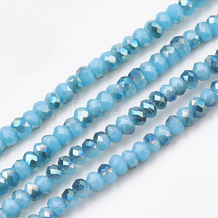 Electroplate Opaque Solid Color Crystal Glass Beads Strands EGLA-S171-01A-05-1