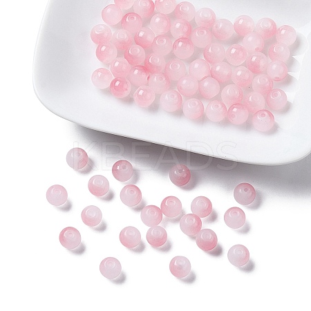 Baking Paint Imitation Jade Glass Round Bead Strands DGLA-YW0001-19D-1