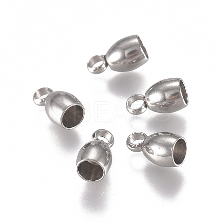 Tarnish Resistant 201 Stainless Steel Cord Ends STAS-G225-08P-01-1