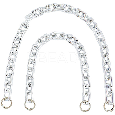 2Pcs 2 Styles CCB Plastic Rectangle Link Purse Chains FIND-HS0002-14P-1