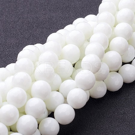 Synthetic White Agate Beads Strands X-G-D419-10mm-01-1