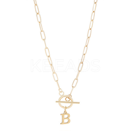 304 Stainless Steel Letter Pendant Necklaces NJEW-LP0001-52B-G-1