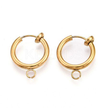 PVD Vacuum Plating 316 Surgical Stainless Steel Clip-on Hoop Earrings LS-X-STAS-S101-13mm-01G-1
