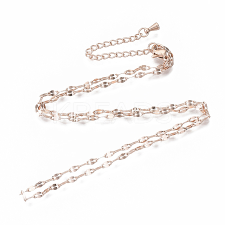 Brass Dapped Chains Chain Necklace Making MAK-N031-001-NF-1