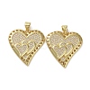 Brass Micro Pave Clear Cubic Zirconia Pendants KK-H466-08G-01-1