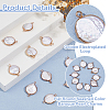 10Pcs Electroplated Natural Keshi Pearl Flat Round Connector Charms PEAR-HS0001-11-4