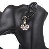 Fan Glass Dangle Stud Earrings EJEW-MZ00674-02-2