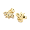 Brass Micro Pave Clear Cubic Zirconia Charms KK-Z044-15A-2