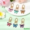 6Pcs Butterfly Alloy Enamel Pendant Decorations HJEW-YW00062-01-1