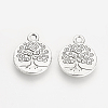 Tibetan Style Alloy Flat Round with Tree Pendants LS-TIBEP-Q043-314-RS-1