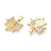 Brass Micro Pave clear Cubic Zirconia Pendants ZIRC-N039-165-NF-2