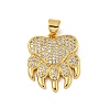 Brass Micro Pave Cubic Zirconia Pendants KK-N254-126G-1